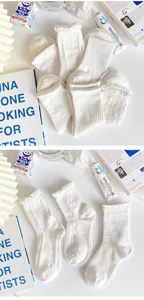 Cute white women socks spring summer Japanese style lace sweet mid tube cotton daily socks