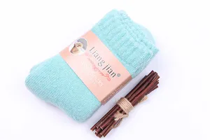 Chaussettes en laine d'hiver épaisses bleu clair, chaussettes thermiques, taille 36-40.