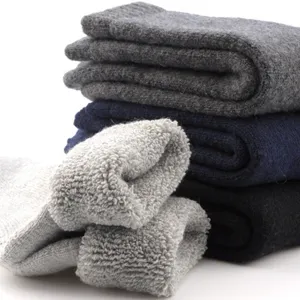 Chaussettes En Laine Épaisses Hiver Homme Unies Chaudes Bouclette Thermique Pile