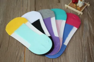 Colorful low cut invisible socks for women, breathable comfortable summer shallow socks.