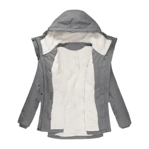 Manteau parka d'hiver pour femme à capuche avec doublure polaire douce et chaude.
