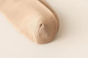 Close-up detail shot of the soft knitted sock fabric and fine seam craftsmanship.