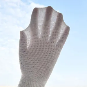 Breathable five-toe mesh women's socks with dotted yarn, lightweight summer style.