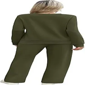 Long sleeve sweatshirt and wide leg trousers lounge set for women casual two piece tracksuit