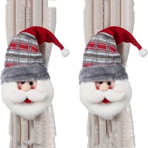 Christmas Santa Claus curtain buckle holder plush toy cute festive holiday home decor