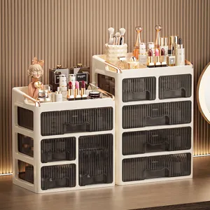 Large Capacity Desktop Cosmetic Storage Box Clear Drawer Makeup Organizer Dustproof Skincare Lipstick Holder