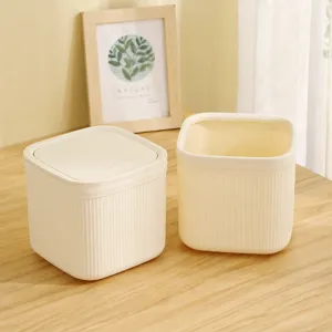 Mini Tischmülleimer mit Deckel, kleiner Mülleimer aus Kunststoff für Büro, Zuhause, Schlafsaal.