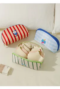 Portable travel underwear storage bag set with waterproof design and cute cartoon prints.