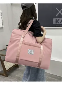 Large capacity waterproof travel storage bag detail view for quilt and clothing organization.