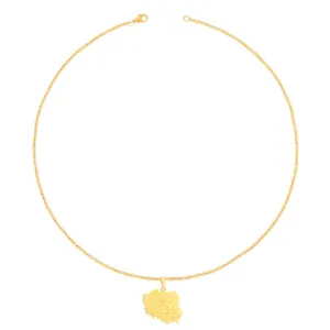 Collar con colgante de mapa de país de acero inoxidable dorado, joyería de moda mujer.