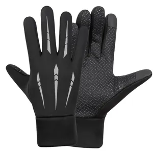 Men Winter Cycling Gloves Touchscreen Windproof Waterproof Thermal Fleece Lined Full Finger Outdoor Sports Riding Gloves