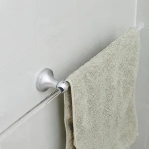 Luxury acrylic towel bar punch-free single rod bathroom wall mounted towel rack