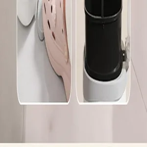 Vue rapprochée détaillée du mécanisme de poubelle à pédale et des pièces de chaussures.