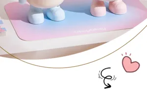 Gradient desk mat detail view featuring cute design and soft pastel colors for a cozy workspace.