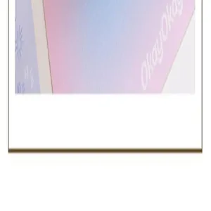 Cute mini desktop trash can detail shot showing pink blue gradient and lovely pattern.