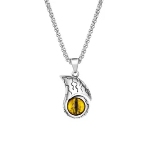 Punk Style Evil Eye Alloy Pendant Necklace Retro Gothic Men's Fashion Jewelry Gift