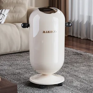 Light Luxury Trash Can With Universal Wheels High Leg Swing Lid Garbage Bin Plastic Waste Basket For Kitchen Home