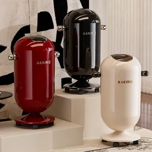 Modern mobile trash can with wheels, luxury high leg shaking lid large bin for kitchen home