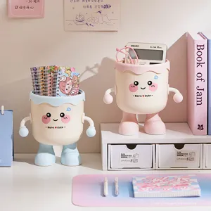 Cute desktop mini trash can with lid creative storage bucket for office student dorm desk