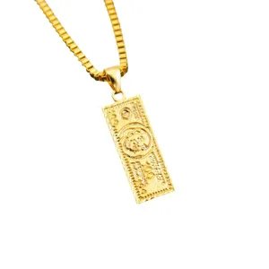 Gold dollar bill pendant necklace for women fashion trendy hip hop jewelry alloy chain