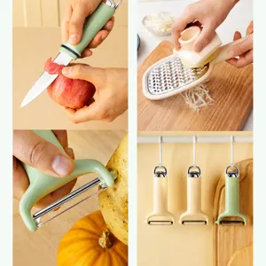 Kitchen peeler set stainless steel fruit vegetable slicer and grater with ergonomic handle