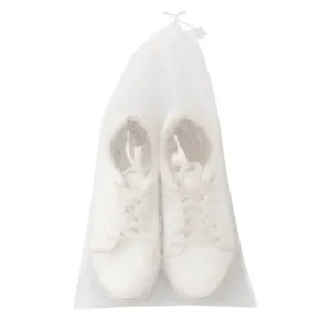 Sacchetto per scarpe in rete bianca borsa di custodia antipolvere con coulisse per sneaker