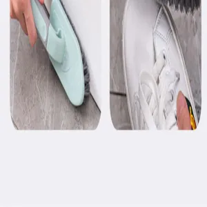 Cepillo de limpieza multifuncional con mango ergonómico para suelos y zapatos.