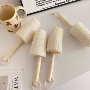 Brosse à Vaisselle en Loofah Naturel Manche en Bois Brosse de Nettoyage de Tasse Cuisine Poêle Bol Brosse à Récurer Outil Écologique