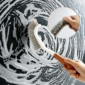 Spazzola per pulizia bagno a manico lungo con setole dure per pavimenti e fughe doccia.