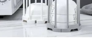 Escurridor de platos de plastico retractil soporte de almacenamiento para cuencos detalle