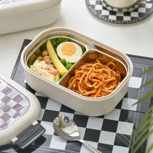 Port pranzo bento in acciaio inossidabile con scomparti, contenitore per alimenti portatile