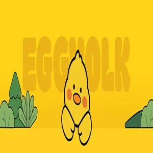 Jolie bannière de détail œuf de dessin animé pour jouet de nettoyage enfant, jaune.