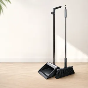 Huishouden Bezem en Blik Set Rechtop Lange Handvat Veegbezem en Schep Combinatie Vloerreiniging Gereedschap
