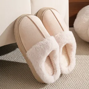 Gezellige pluche winter huisschoenen voor dames en heren, dikke zool warme binnenschoenen.