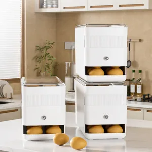 Kitchen Refrigerator Rolling Egg Storage Box Plastic Multi-Layer Egg Holder Organizer For Fridge Kitchen