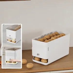 Kitchen refrigerator egg storage box rolling multi-layer fresh keeping container holder