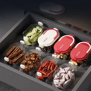 Scatola di immagazzinaggio trasparente per spezie cassetto organizzatore cucina