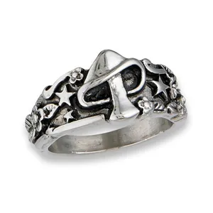 Anillo de Estrella de Champiñón Vintage para Hombres Mujeres Anillo de Dito en Relieve de Aleación Regalo de Joyería