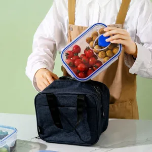 Φρητά σετ δοχείου φαγητού με διαφανές πλαστικό δοχείο και μονωμένη τσάντα για καθημερινή χρήση.
