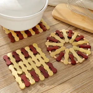 Foldable Bamboo Heat Insulation Pad Wooden Trivet Anti Scald Mat For Dining Table Bowl Pot Cup Kitchen Accessories
