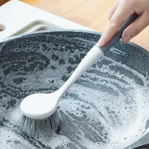 Long Handle Pot Cleaning Brush Household Kitchen Dishwashing Brush Non Stick Pan Scrubbing Brush Cleaning Tool