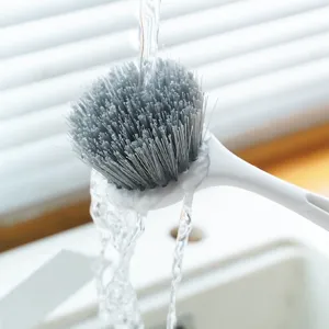 Long handle pot cleaning brush household kitchen non stick pan dishwashing tool with stiff bristles