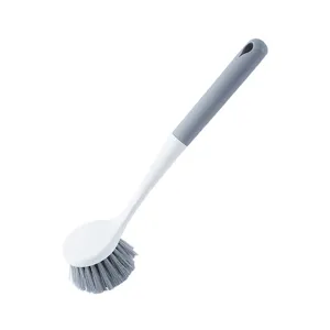 Long handled cleaning brush for kitchen pots and dishes durable non scratch dishwashing tool