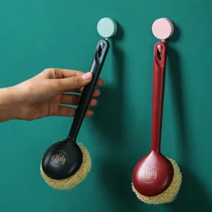 Long Handle Cleaning Brush With Replaceable Ball Dishwashing Pot Scrubbing Brush Household Kitchen Cleaning Tool