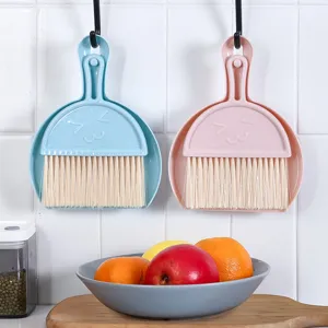 Mini desktop cleaning broom and dustpan set plastic small brush household dustpan clean tool