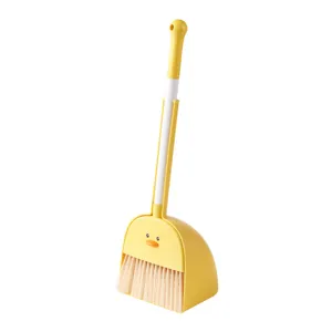 Ensemble balai et pelle a poussiere canard mignon pour enfants, mini outil de nettoyage bebe.