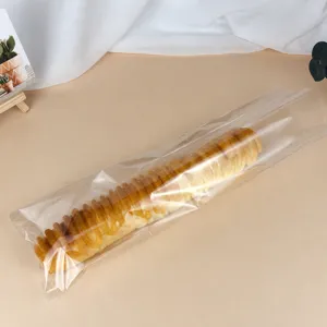 Klare lange Brotverpackungstasche für Bäckerei, transparente Gebäck und Keks Snack Beutel.