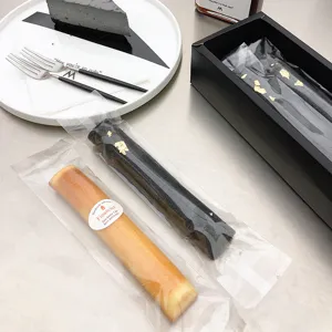 Transparent packaging bags for long financier cakes, individually wrapped clear snack bags.