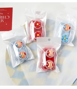 Cute cartoon resin contact lens case portable travel beauty contact lens storage box