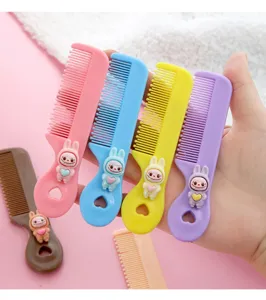 Simpatico pettine per capelli per bambini con coniglietto carino strumento portatile